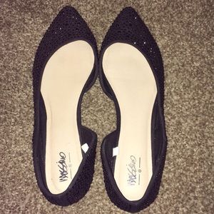 Sparkly black flats